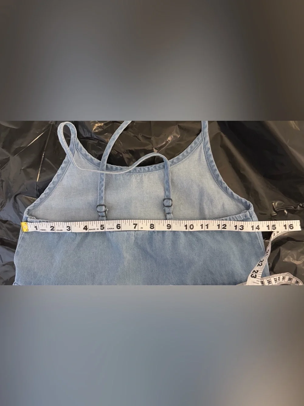 NWOT Roxy Girls' SIZE 12 Denim Tiered Sundress dress
